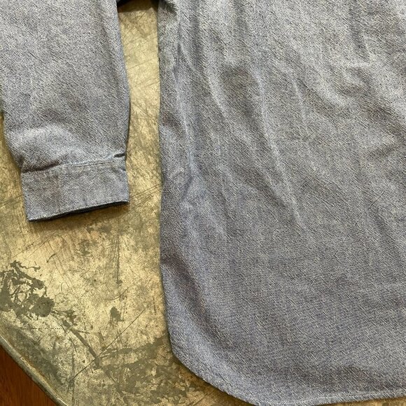 Vintage Lee Leather Patch Denim Button Up Shirt Large - Picture 10 of 10